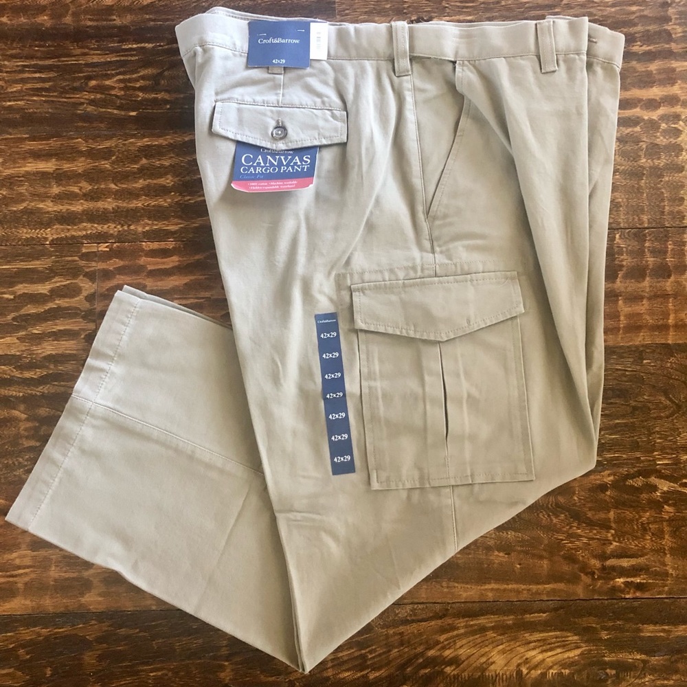 Croft&Barrow Khaki Canvas CargoPant-Size42x29(NWT)